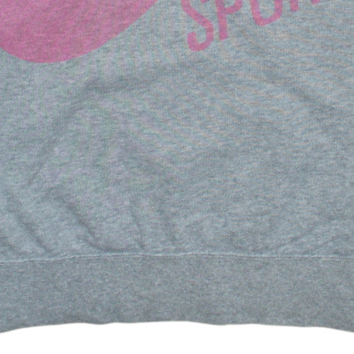 Nike Womens Grey Pink Logo Pullover Sweatshirt Size L