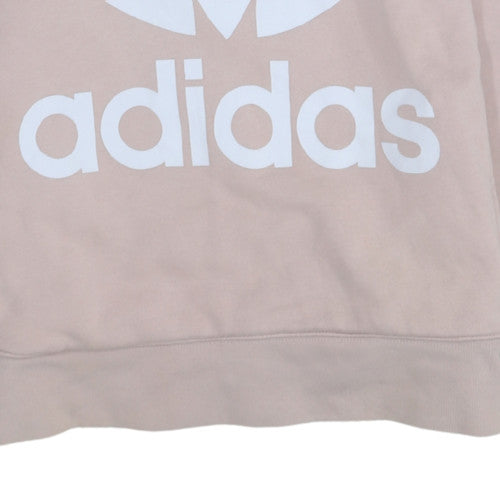 Adidas Womens Beige Hooded Pullover Sweatshirt Size 8 UK