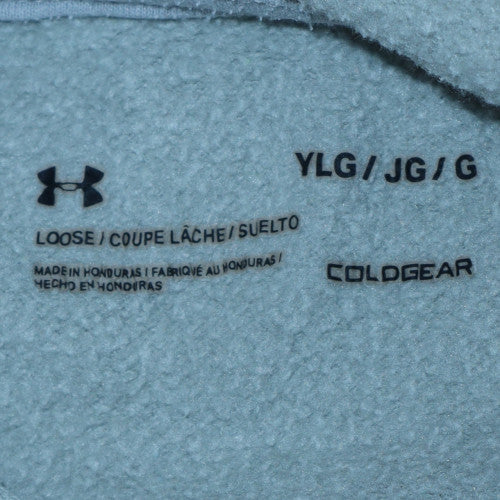 Under Armour Teens Grey Pullover Hoodie YLG Logo Fleece Sportswear
