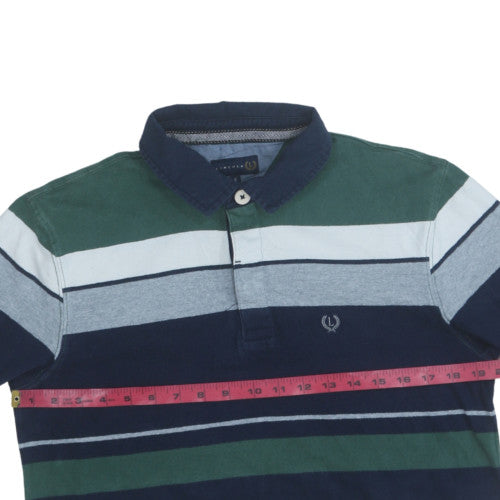 Lincoln Men's Multicoloured Striped Collared Sweatshirt Size S