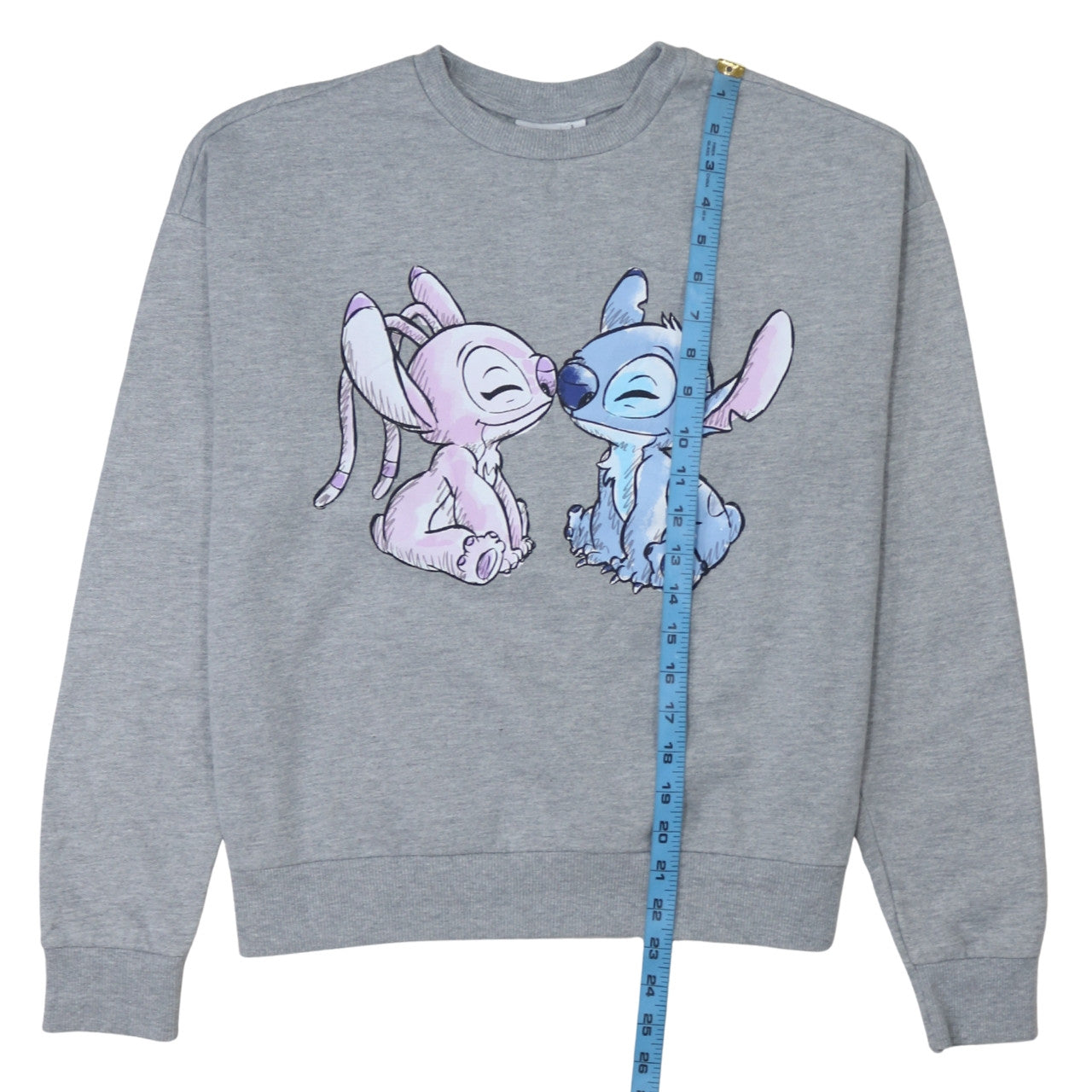 Disney Womens Grey Stitch Sweatshirt Size S Crew Neck Pullover