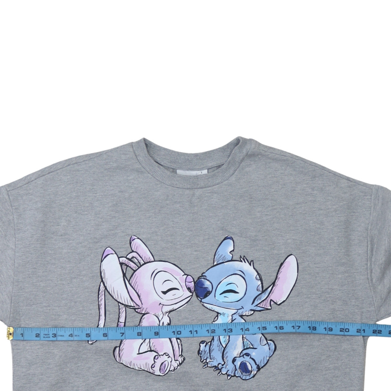 Disney Womens Grey Stitch Sweatshirt Size S Crew Neck Pullover