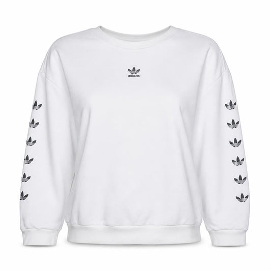 Adidas Womens White Crew Neck Pullover Sweatshirt Size 12