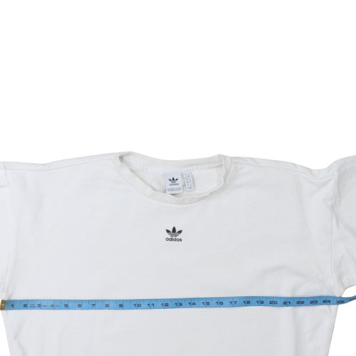 Adidas Womens White Crew Neck Pullover Sweatshirt Size 12