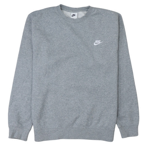 Nike Men's Grey Regular Fit Crew Neck Fleece Sweatshirt M