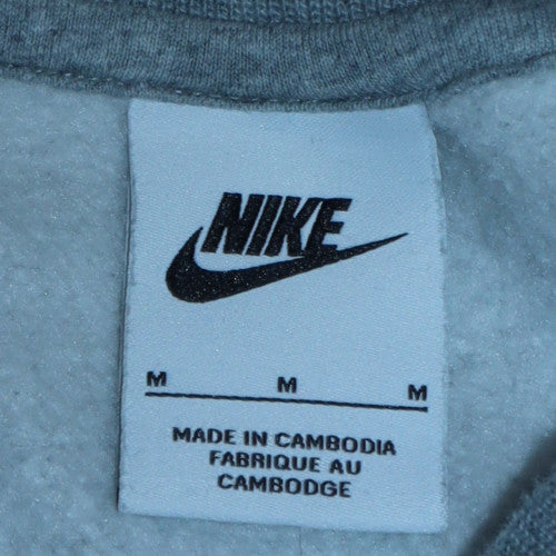 Nike Men's Grey Regular Fit Crew Neck Fleece Sweatshirt M
