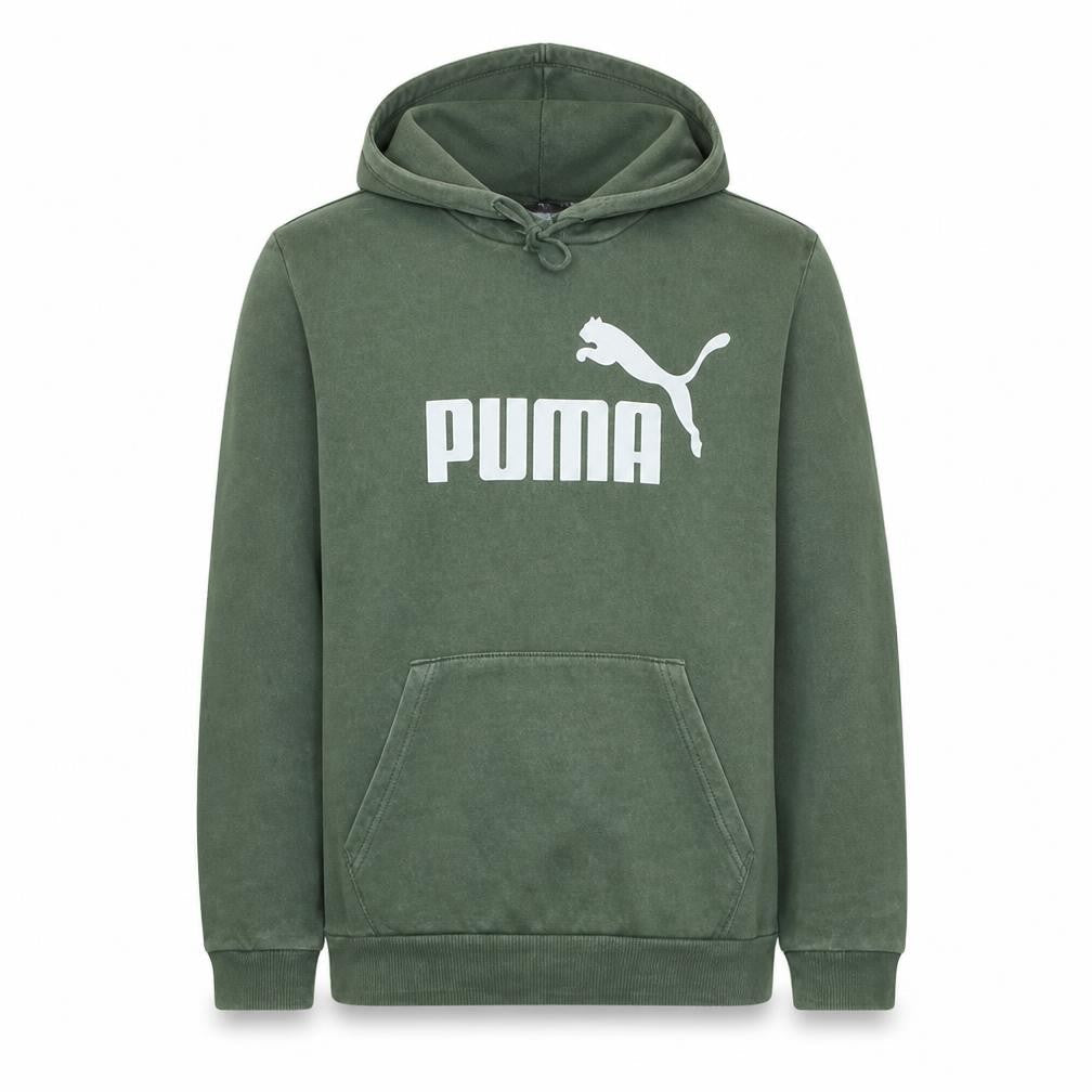 Puma Men’s Green Pullover Hoodie Small Regular Fit Cotton Blend