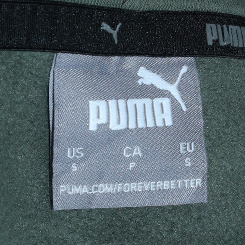 Puma Men’s Green Pullover Hoodie Small Regular Fit Cotton Blend