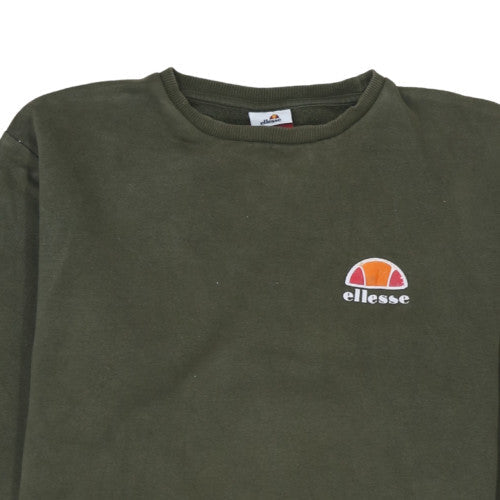 Ellesse Mens Green Crew Neck Pullover Sweatshirt Size M