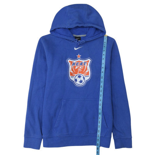 Nike Men’s Blue Pullover Hoodie Heat FC Logo Size S Fleece Sportswear
