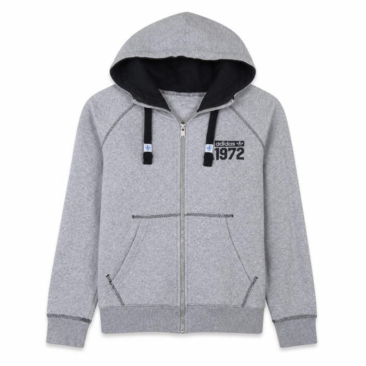 Adidas Womens Grey Full Zip Hoodie 1972 Graphic Size 14