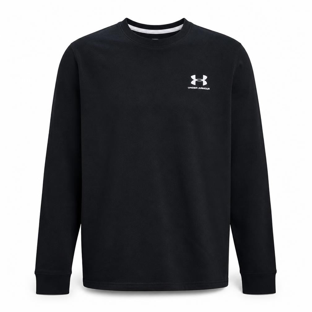 Under Armour Mens Black Medium Pullover Sweatshirt Logo Crew Neck