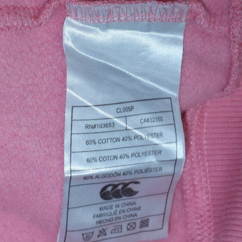 Canterbury Women Pink Hoodie Size 12 Pullover Cotton Blend Logo Style