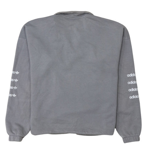 Adidas Women’s Grey 1/4 Zip Fleece Sweatshirt Size 10 Casual Pullover