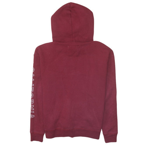 Hollister Men's Red Pullover Hoodie Small Fleece Logo Sweatshirt