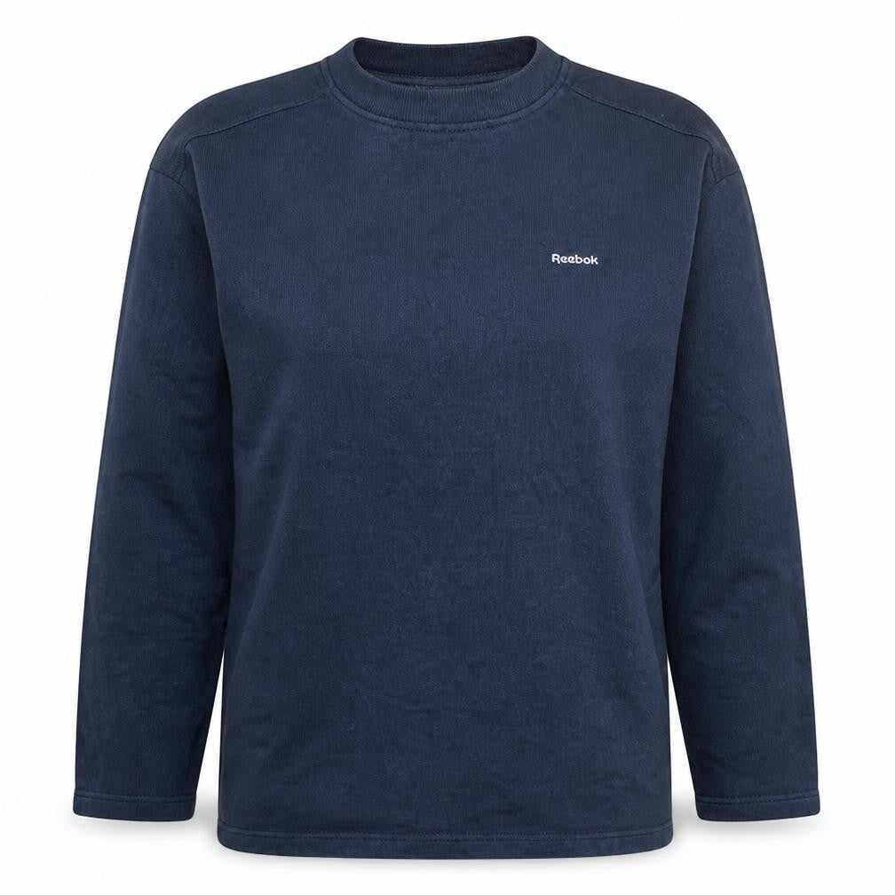 Reebok Womens Navy Blue Crew Neck Pullover Sweatshirt Size 14