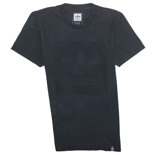 Adidas Men's Black Small Trefoil Logo Cotton T-Shirt
