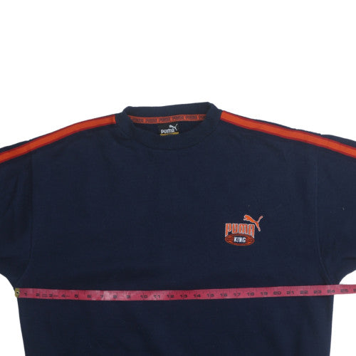 Puma Men's Blue Pullover Sweatshirt Large Crew Neck Logo Sportswear