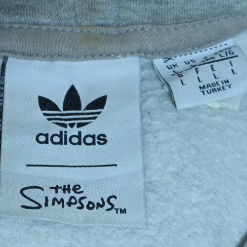 Adidas The Simpsons Grey Hoodie Women L Pullover Donut Graphic Casual