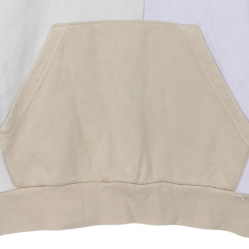 Adidas Girls Beige Colourblock Pullover Hoodie Size 14-15 Years Cotton Blend