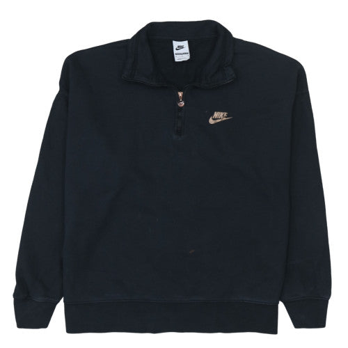 Nike Men's Black 1/4 Zip Oversized Sweatshirt M - Graphic Logo Pullover