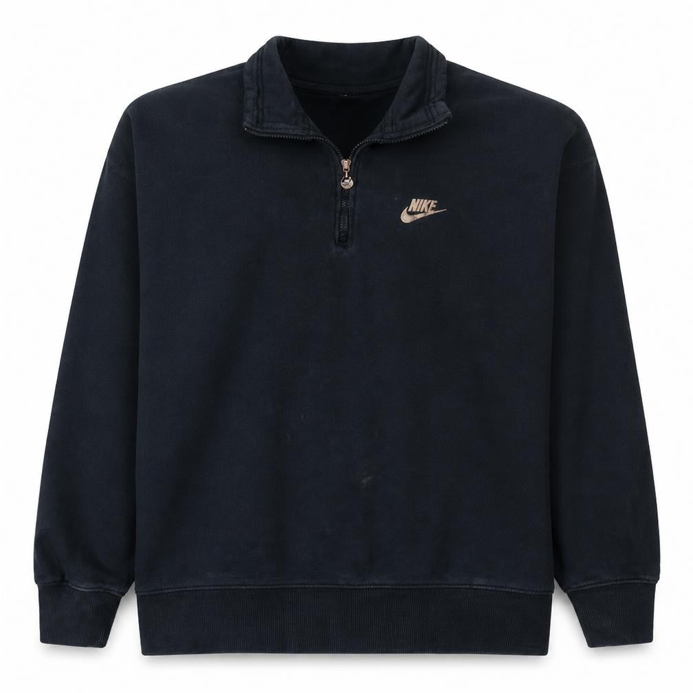 Nike Men's Black 1/4 Zip Oversized Sweatshirt M - Graphic Logo Pullover