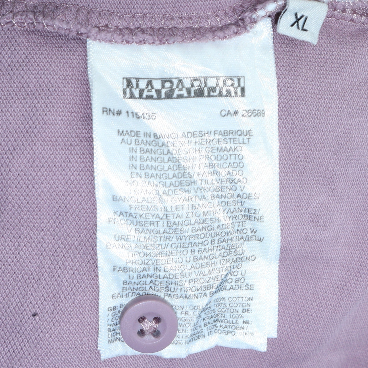 Napapijri Men’s Purple Cotton Polo Shirt Size XL Regular Fit