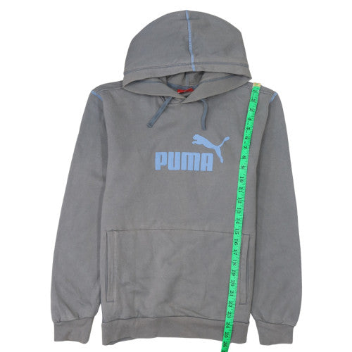 Puma Mens Grey Pullover Hoodie Medium Logo Fleece Sportswear