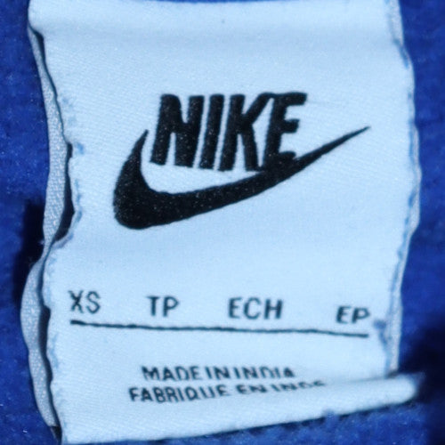 Nike Men's Blue Pullover Hoodie XS Regular Fit Fleece Sportswear