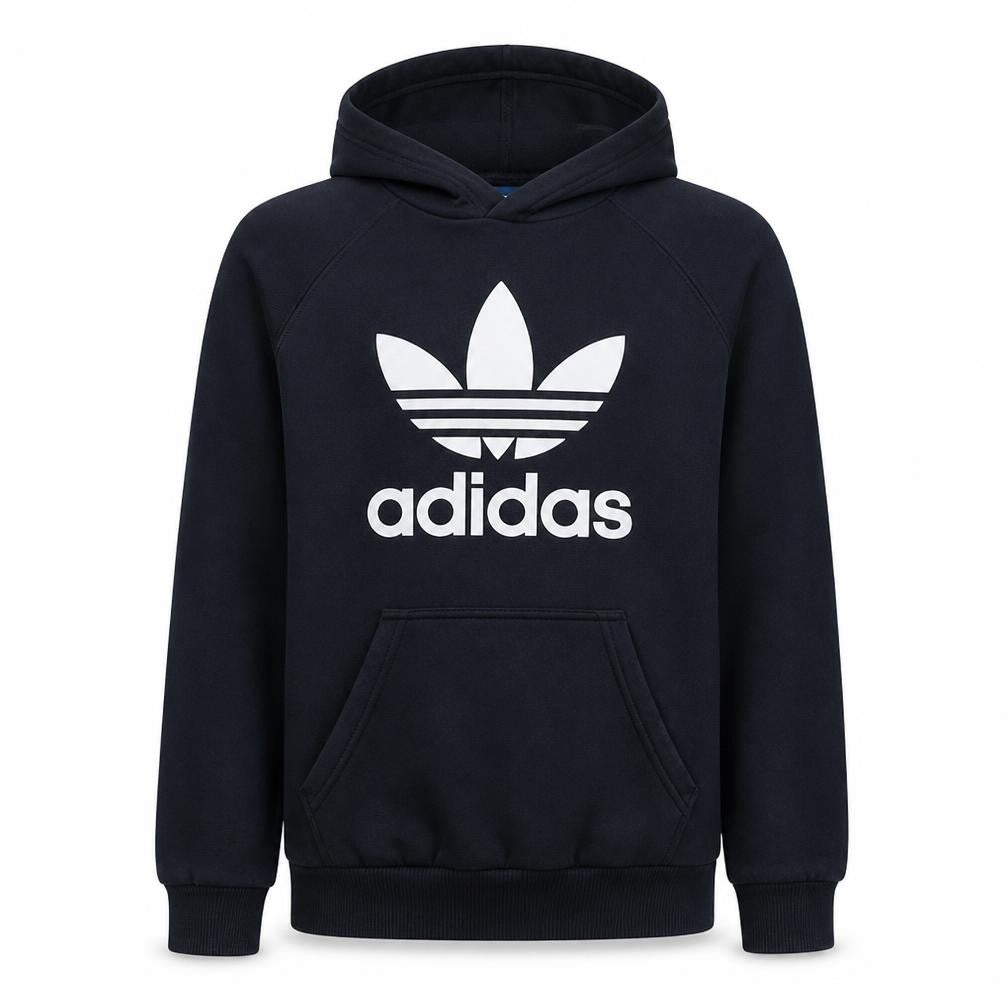 Adidas Mens Black Pullover Hoodie Medium Sports Fleece Sweatshirt