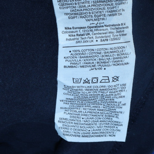 Nike Men's Navy Blue Crew Neck Cotton T-Shirt Size M