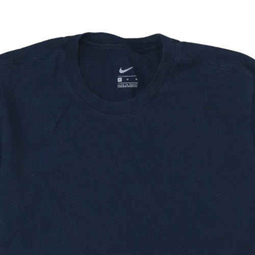 Nike Men's Navy Blue Crew Neck Cotton T-Shirt Size M
