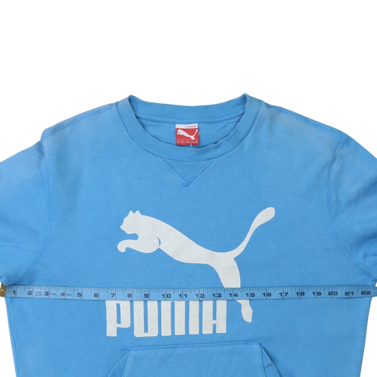 Puma Men's Blue Crew Neck Logo Pullover Sweatshirt M