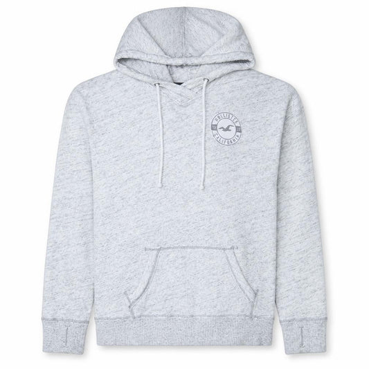 Hollister Men’s Grey XL Pullover Hoodie with Logo Print