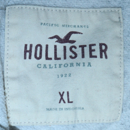 Hollister Men’s Grey XL Pullover Hoodie with Logo Print