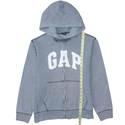 GAP Men's Grey Full Zip Hoodie L Logo Fleece Sweatshirt