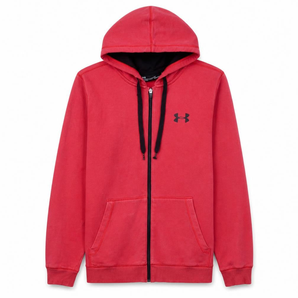 Under Armour Men's Red Full Zip ColdGear Hoodie Size M Fitted