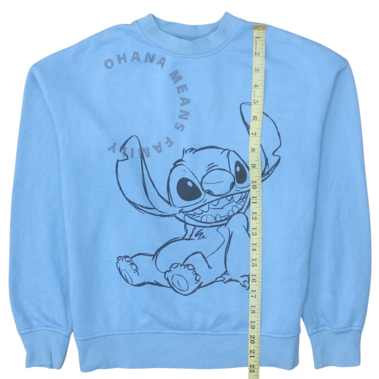 Disney Womens Blue Stitch Sweatshirt XS Crew Neck Pullover