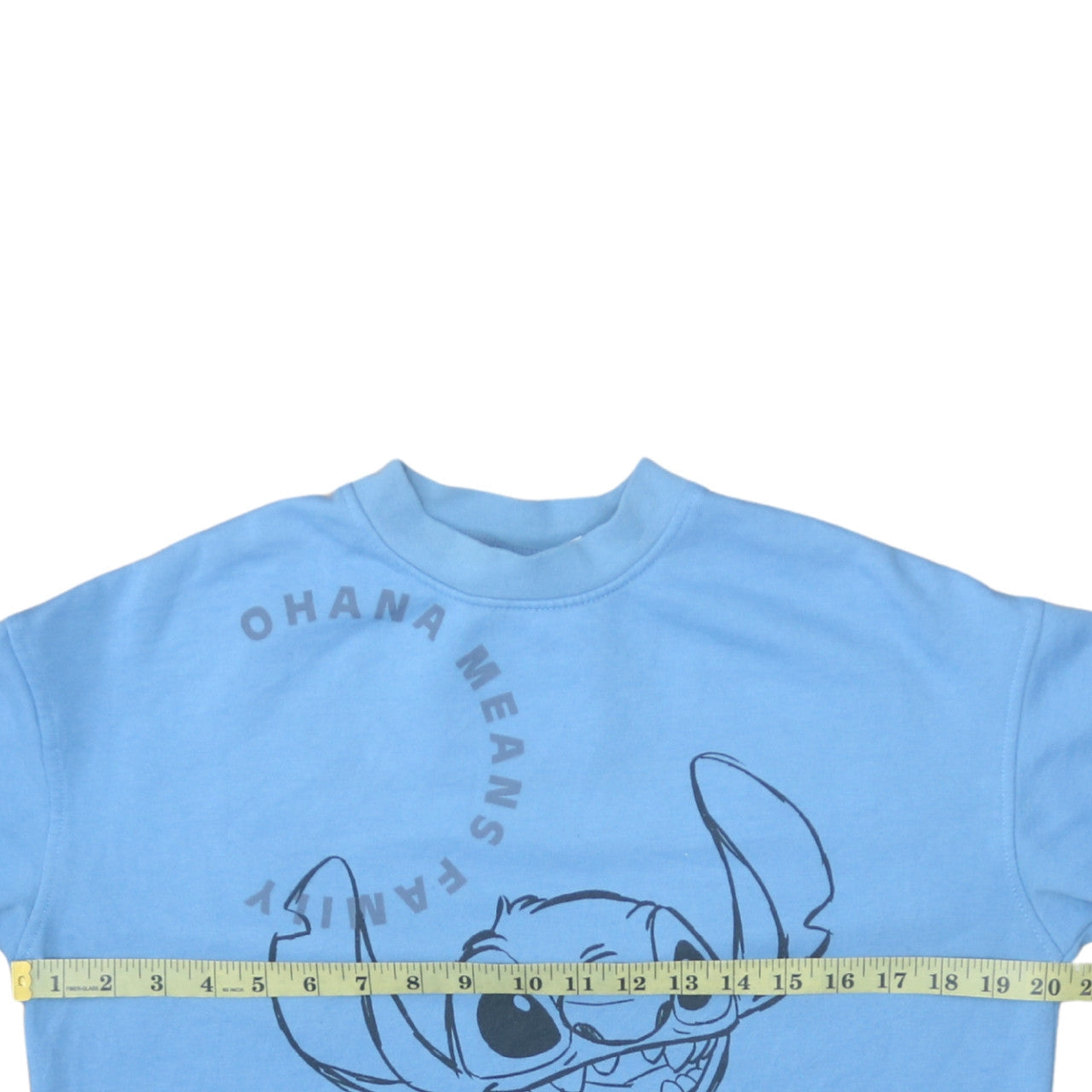 Disney Womens Blue Stitch Sweatshirt XS Crew Neck Pullover
