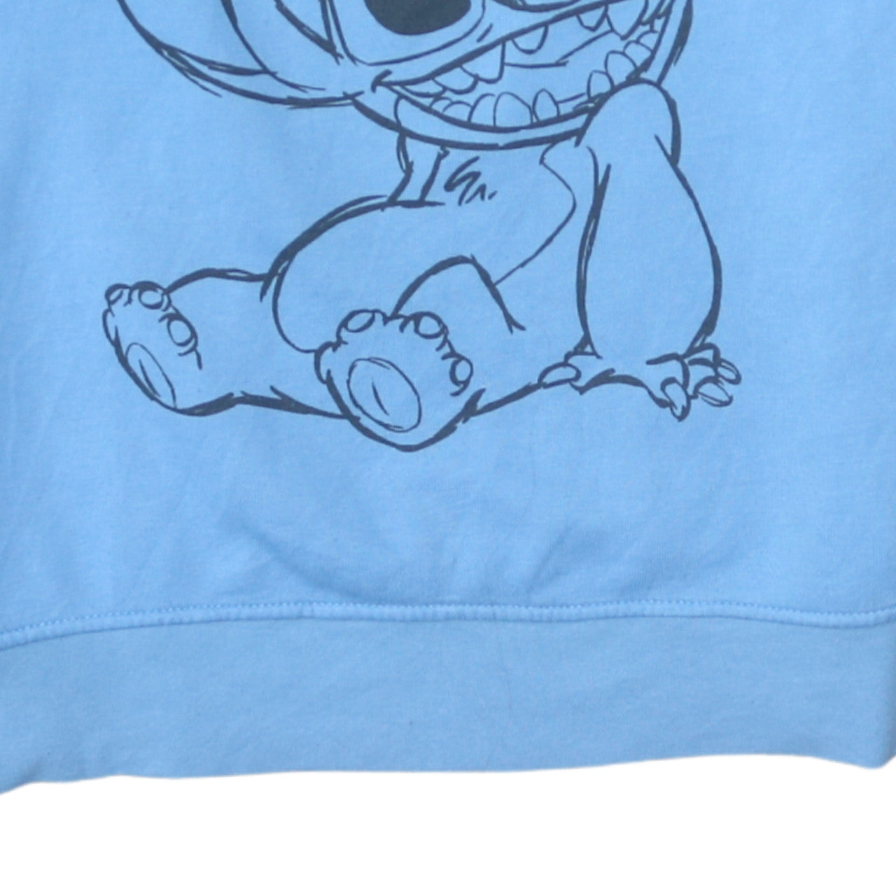 Disney Womens Blue Stitch Sweatshirt XS Crew Neck Pullover
