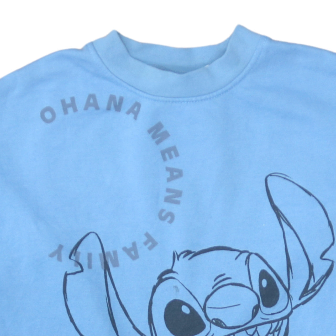 Disney Womens Blue Stitch Sweatshirt XS Crew Neck Pullover