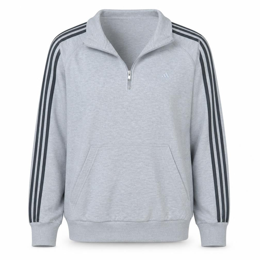adidas Men's Grey 1/2 Zip Sweatshirt L Performance Essentials