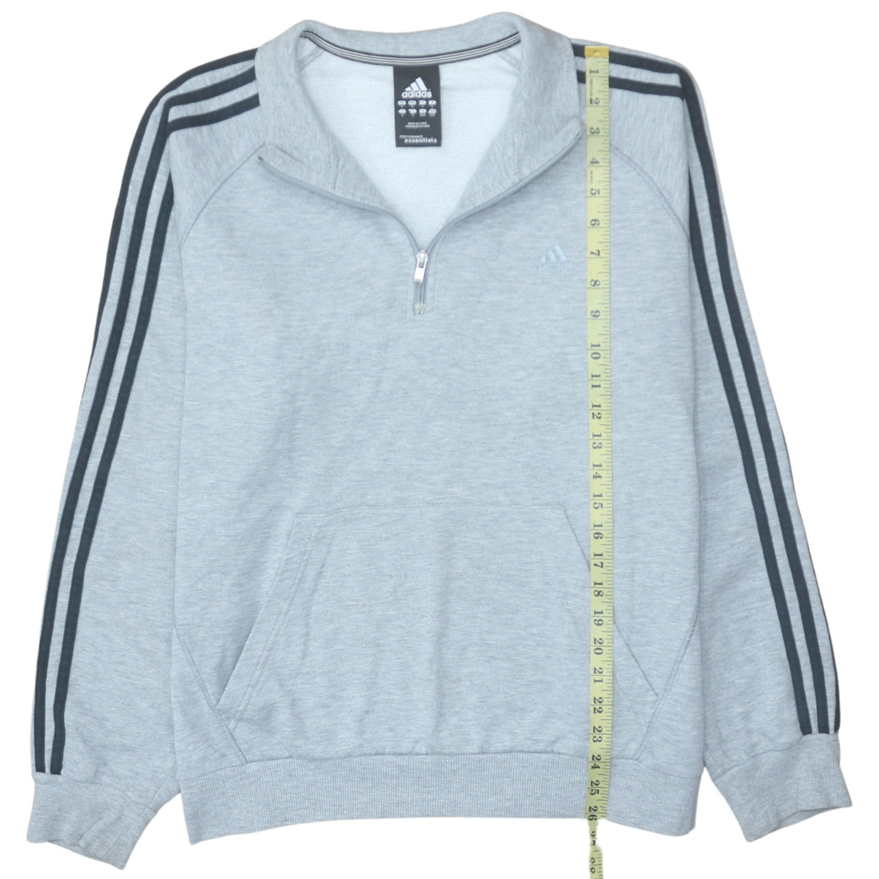 adidas Men's Grey 1/2 Zip Sweatshirt L Performance Essentials