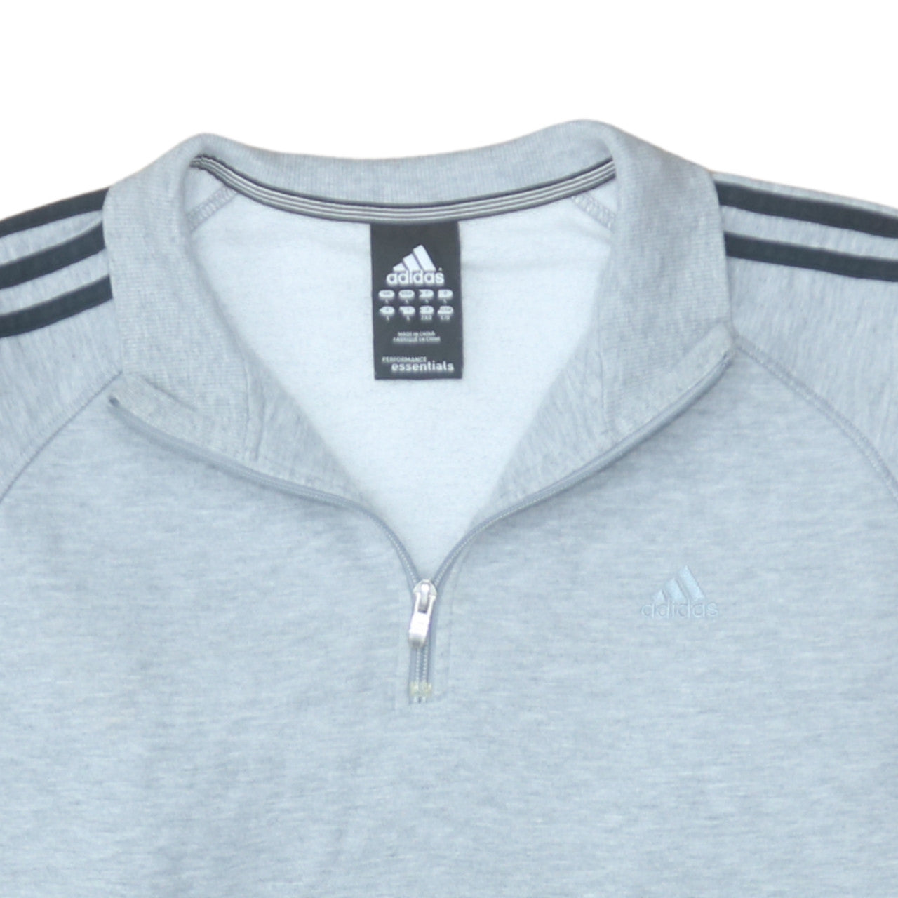 adidas Men's Grey 1/2 Zip Sweatshirt L Performance Essentials
