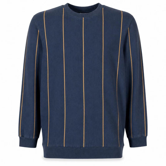 Zara Men's Blue Striped Pullover Sweatshirt XL Cotton Blend