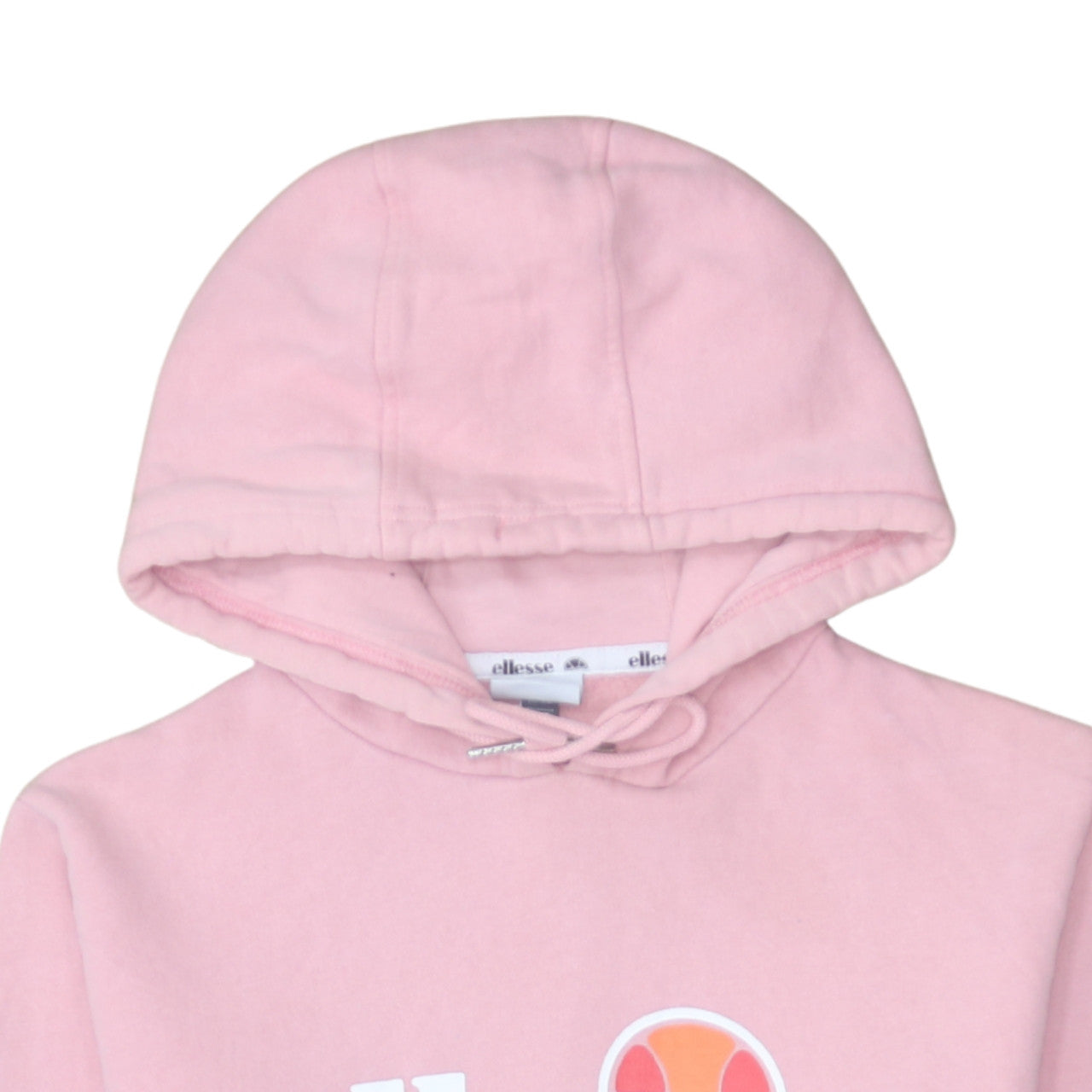 Ellesse Womens Pink Hoodie UK 12 Pullover Cotton Blend Logo Sportwear