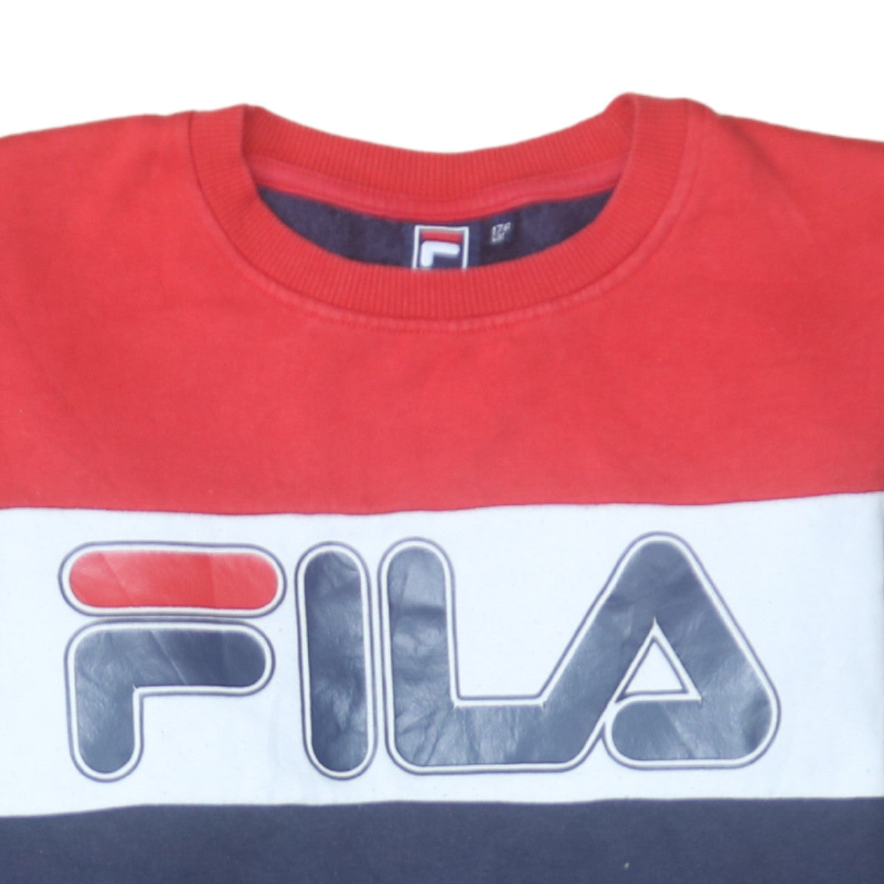 FILA Boys Multicoloured 176cm Pullover Sweatshirt Colourblock Logo