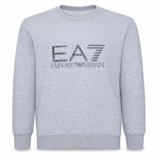 Emporio Armani EA7 Men's Grey Small Crew Neck Sweatshirt Cotton Blend