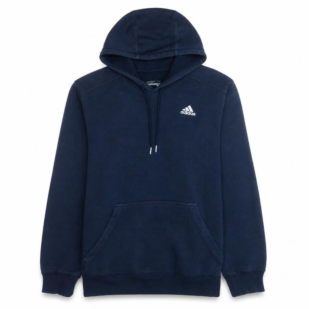 Adidas Men Blue Pullover Hoodie Fleece Logo M Regular Fit