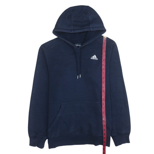 Adidas Men Blue Pullover Hoodie Fleece Logo M Regular Fit